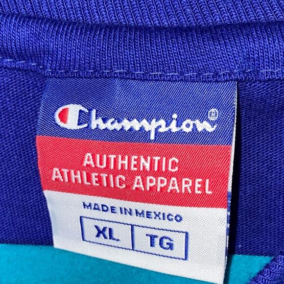 Vintage Champion T-Shirt XL Blue Classic Streetwear Unisex Tee - Picture 3 of 4